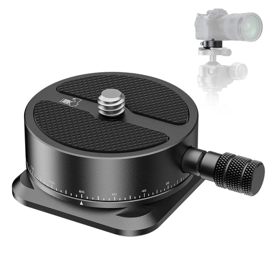 NEEWER Panoramic Quick Release Plate, 360° Scaled Panning Head Camera Tripod Mount Adapter with Arca Type Base & 1/4" Screw for DSLR Camera Camcorder