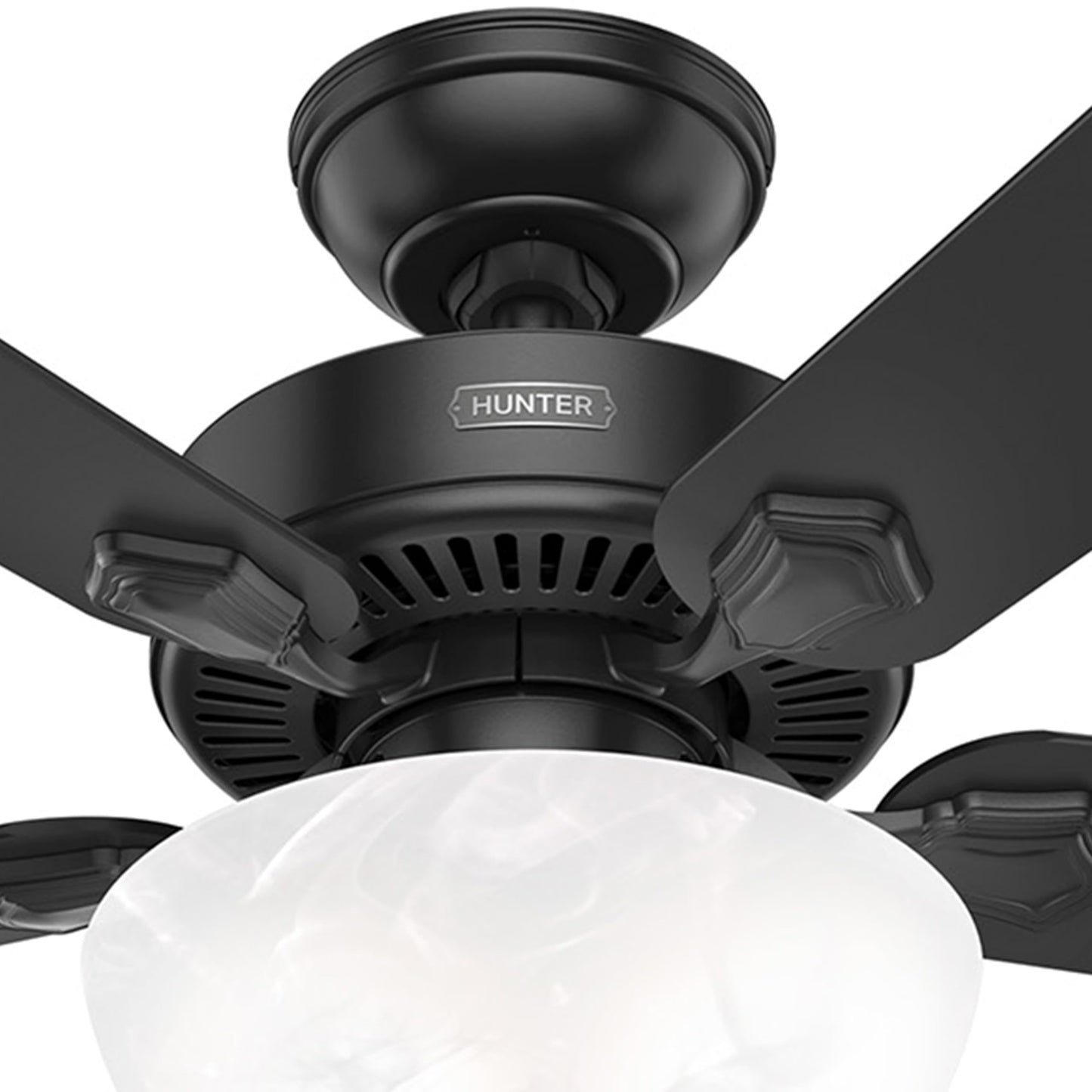 Hunter Fan 44 inch Matte Black Indoor Ceiling Fan with Lights and Pull Chain for Bedroom, Living Room, Family Room, Dining Room, Kitchen, Office