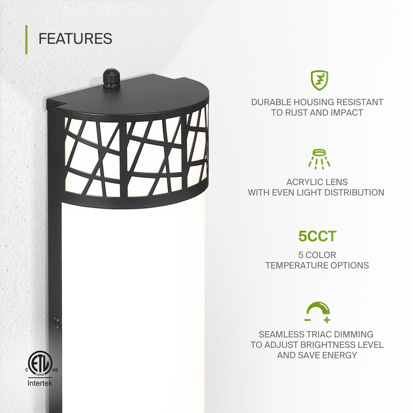 ASD 12 Inch LED Indoor Wall Sconce - Matte Black Modern Dimmable 15W 2700K-5000K Adjustable Wall Mounted Light Fixtures, Wall Lights for Bedroom