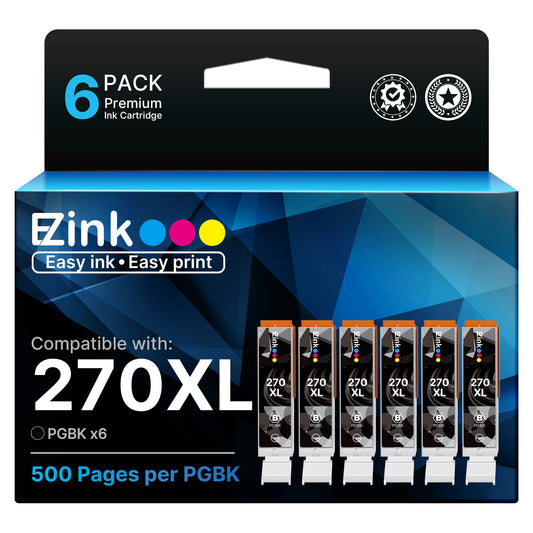 E-Z Ink Compatible for Canon PGI-270XL PCI270XL 270 Ink Cartridges, 6 PGBK