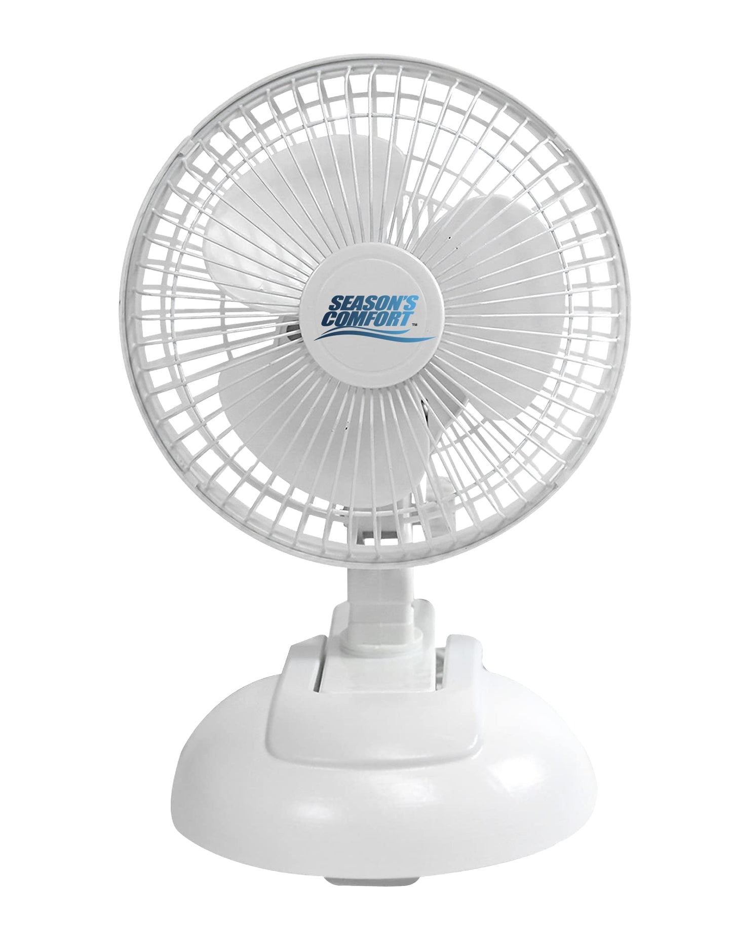 Seasons Comfort Personal Clip Or Desk Fan With Removable Base, Portable, Mini Bedroom Fan, 6 Inch, 2 Speed, Strong Clamp - Ideal for Home, Bedroom
