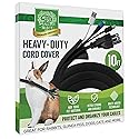 Small Pet Select Heavy Duty Cord Cover - Black, 10ft - Ultra Durable Electrical Cable and Wire Protector for Rabbits, Dogs, Cats and Other Pets - Cord