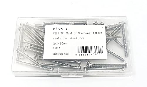 eivvia 50Pcs VESA TV Monitor Mounting Screws M4 x 50mm