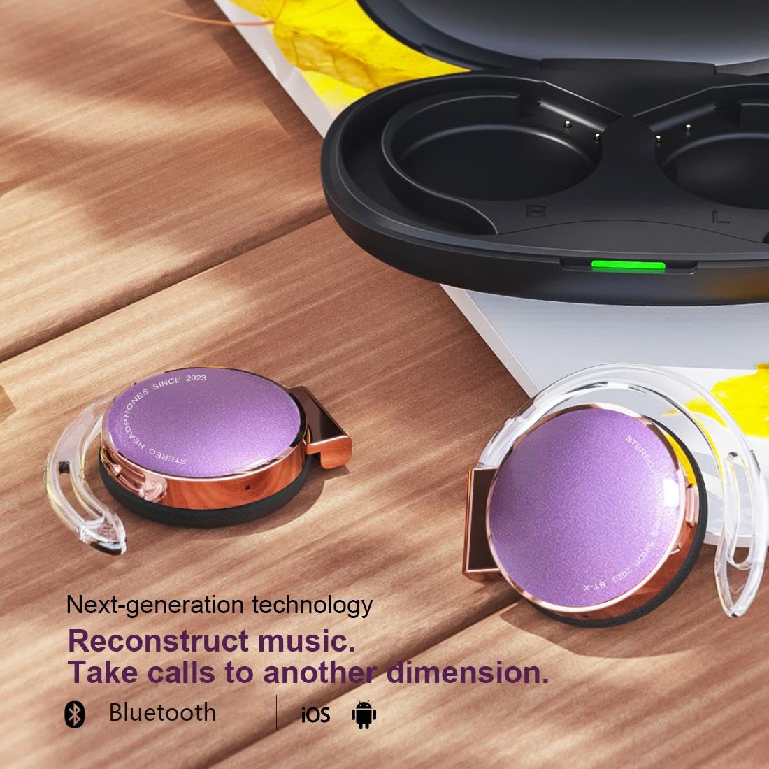 BEVCEFCC Open Earbuds Wireless Bluetooth 5.3 Over Ear Earbuds Wireless Headphones with Earhooks Headset Clip on Earphones Bluetooth Earphones for Home