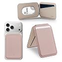modlabco. MagSafe Compatible Vegan Leather Card Holder Wallet, Magnetic Attachment for iPhone, Pocket-Friendly Design, Stores Up to 4 Cards (Pink