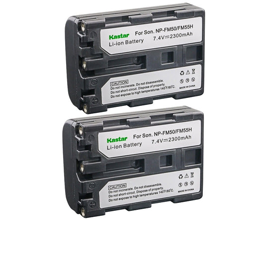 Kastar 2-Pack NP-FM50 / NP-FM55H Battery 7.4V 2300mAh Replacement for Sony CCD-TRV126, CCD-TRV128, CCD-TRV138, CCD-TRV150, CCD-TRV208, CCD-TRV218