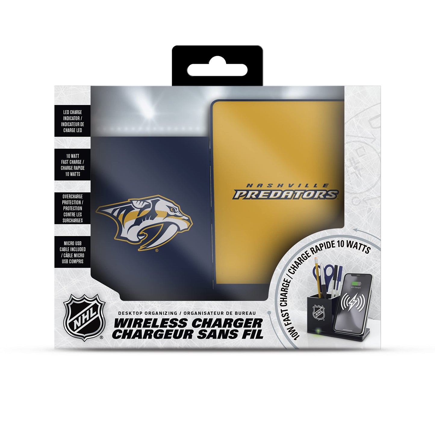 SOAR NHL Wireless Charger and Desktop Organizer, Nashville Predators
