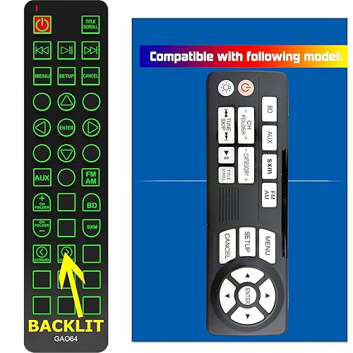 Replacement Remote Control for Honda Pilot Elite/Touring Rear Entertainment BIU-Ray DVD 39560TG7A01 39560-TG7-A01 2016 2017 2018
