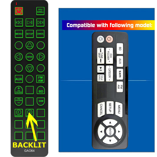Replacement Remote Control for Honda Pilot Elite/Touring Rear Entertainment BIU-Ray DVD 39560TG7A01 39560-TG7-A01 2016 2017 2018