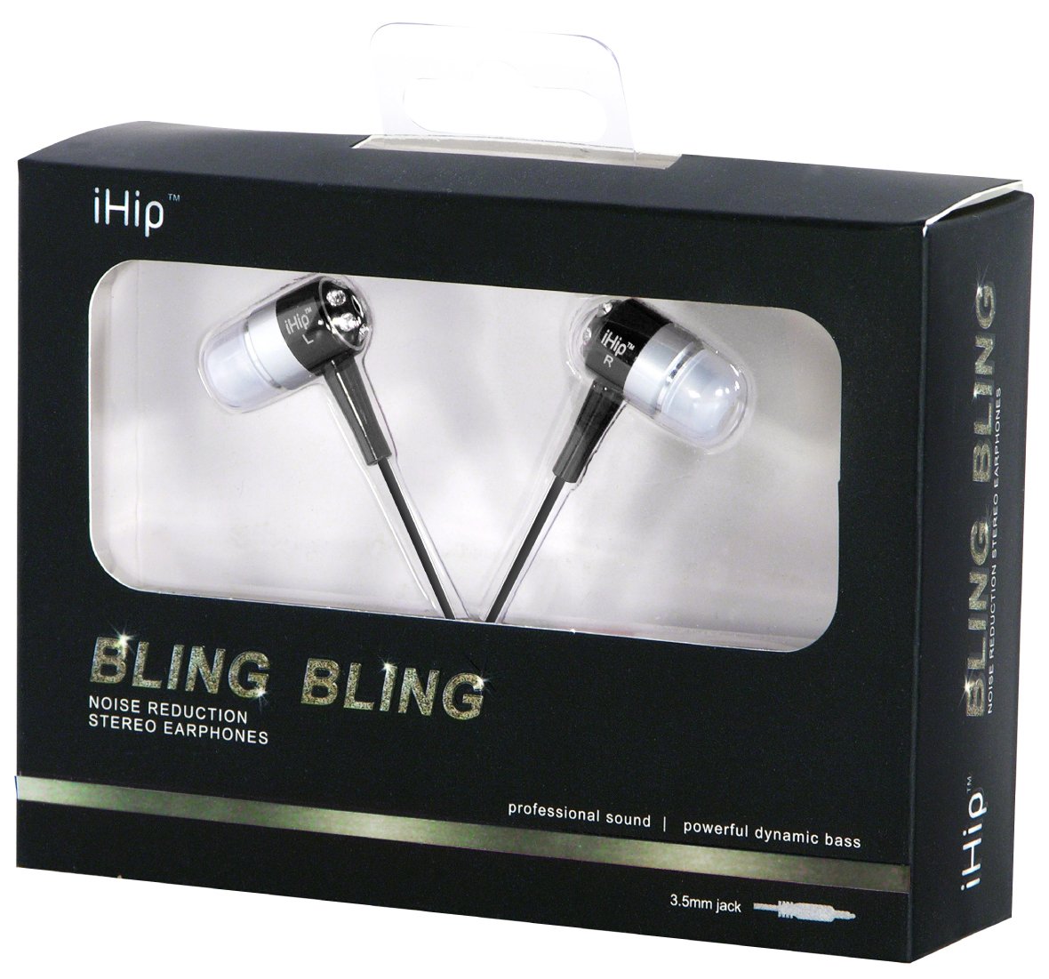 iHip IP-EBLING76-BK Bling Bling Earphones (Black)