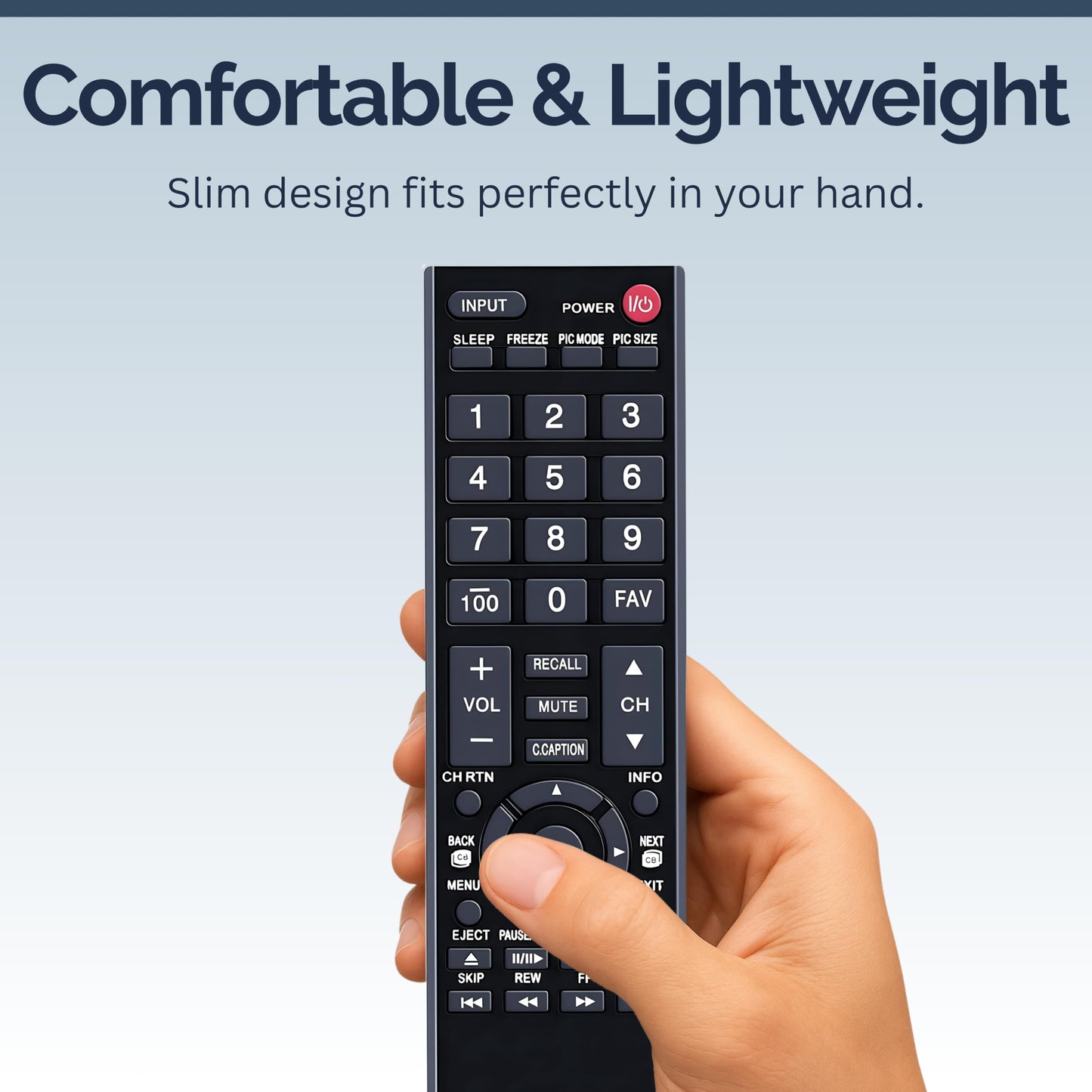 CT-90325 Remote Control Compatible with Toshiba TVs, No Setup Required, Universal for LCD, LED, 4K & Smart HDTVs, Compatible with Models 32C110U