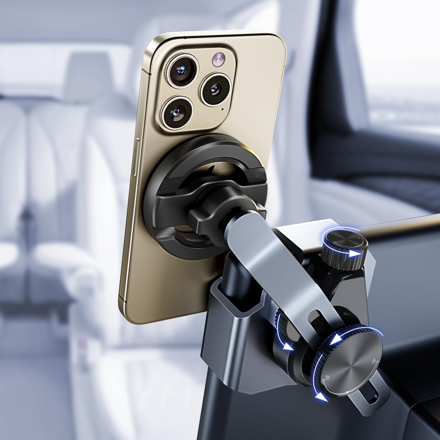 OWLREX Tesla Phone Mount for Model Y/3/X/Cybertruck Premium Alloy Magnetic Car Phone Holder with Magsafe Model Y Accessories Strong 360° Adjustable
