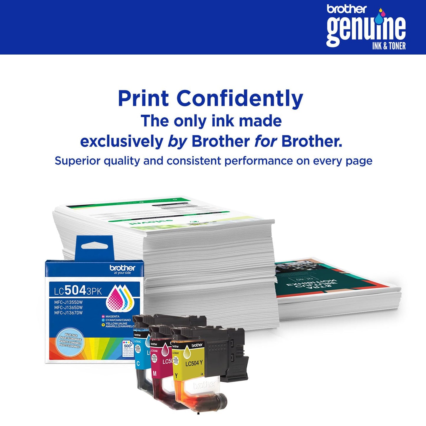 Brother Genuine LC504XL2PK Twin Pack High Yield Black Ink Cartridges (for use INKvestment 1355, 1365, and 1367 Printers)