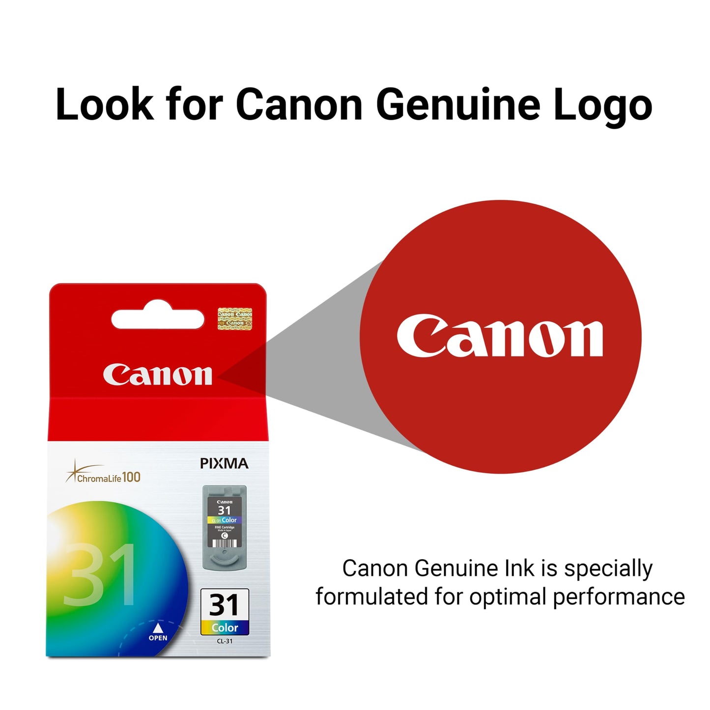 Canon CL-31 Genuine Color Ink Cartridge, Compatible with iP2600/1800, MX310/300/210/MP470/140/190