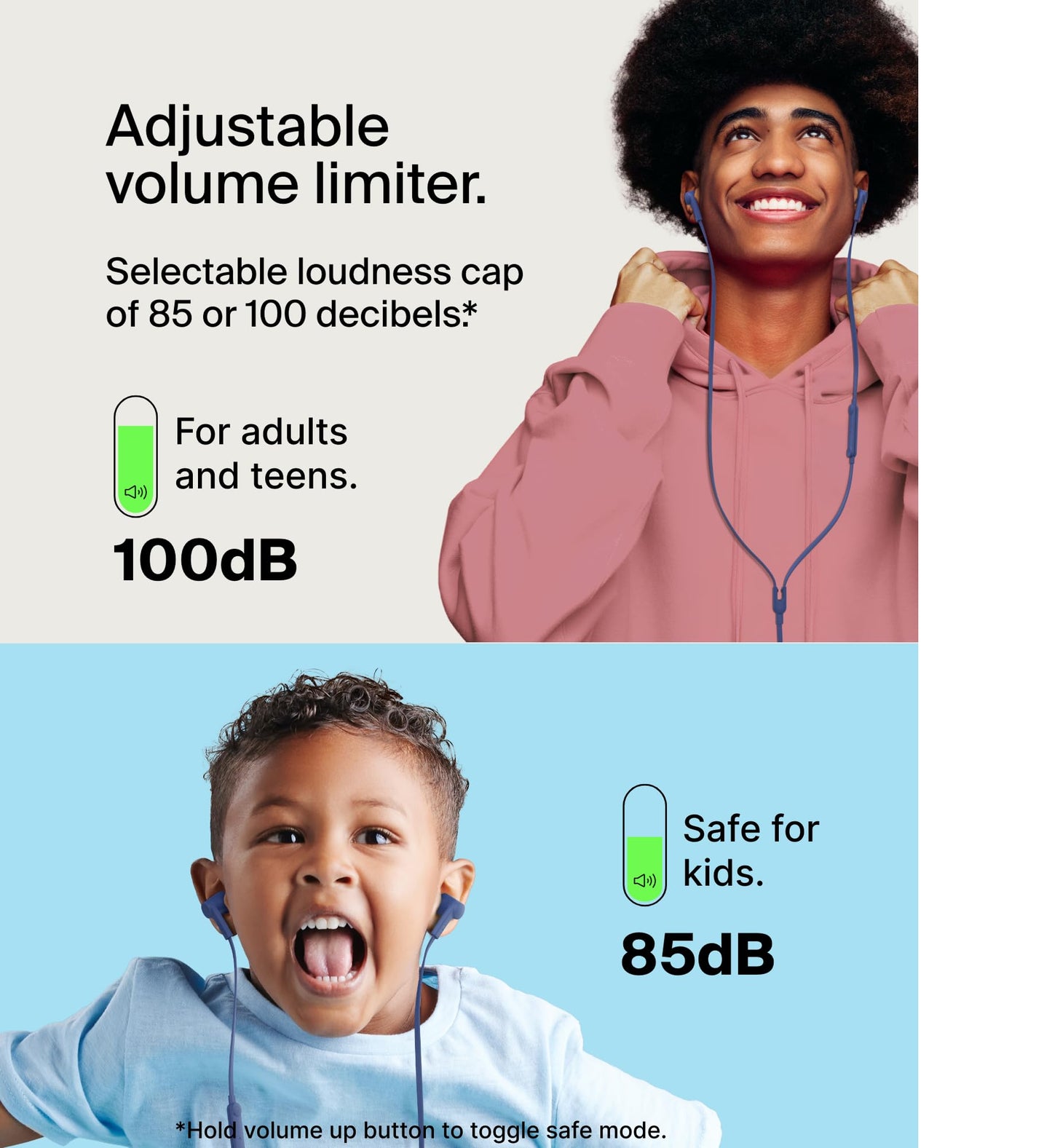 Belkin USB-C Wired Earbuds, Adjustable Volume Limiter, IPX5