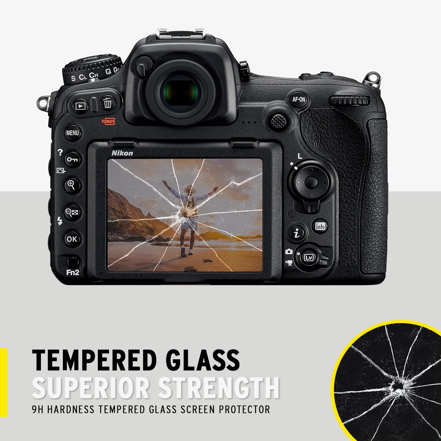 Koah LCD Ultra Armor Screen Protector for Nikon D5500 and D5600 Series Mirrorless Camera, 0.3mm Ultra-Thin Optical Protector Glass, Anti-Bubble