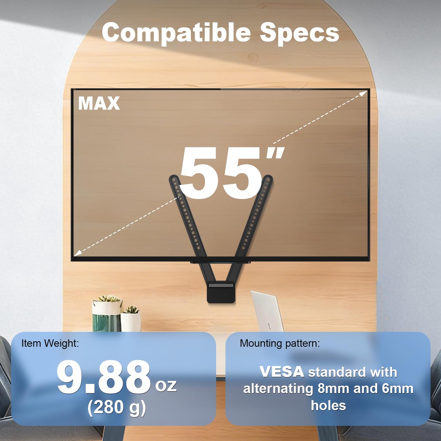 939-001498 TV Mount for Logitech MeetUp HD Video and Audio Conferencing System, TV Mount Compatible with Logitech MeetUp, VESA Standard