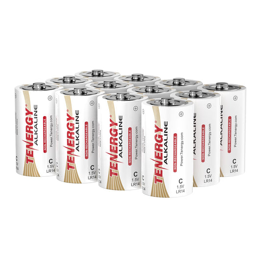 Tenergy 1.5V C Alkaline LR14 Battery, High Performance C Non-Rechargeable Batteries for Clocks, Remotes, Toys & Electronic Devices, Replacement C…