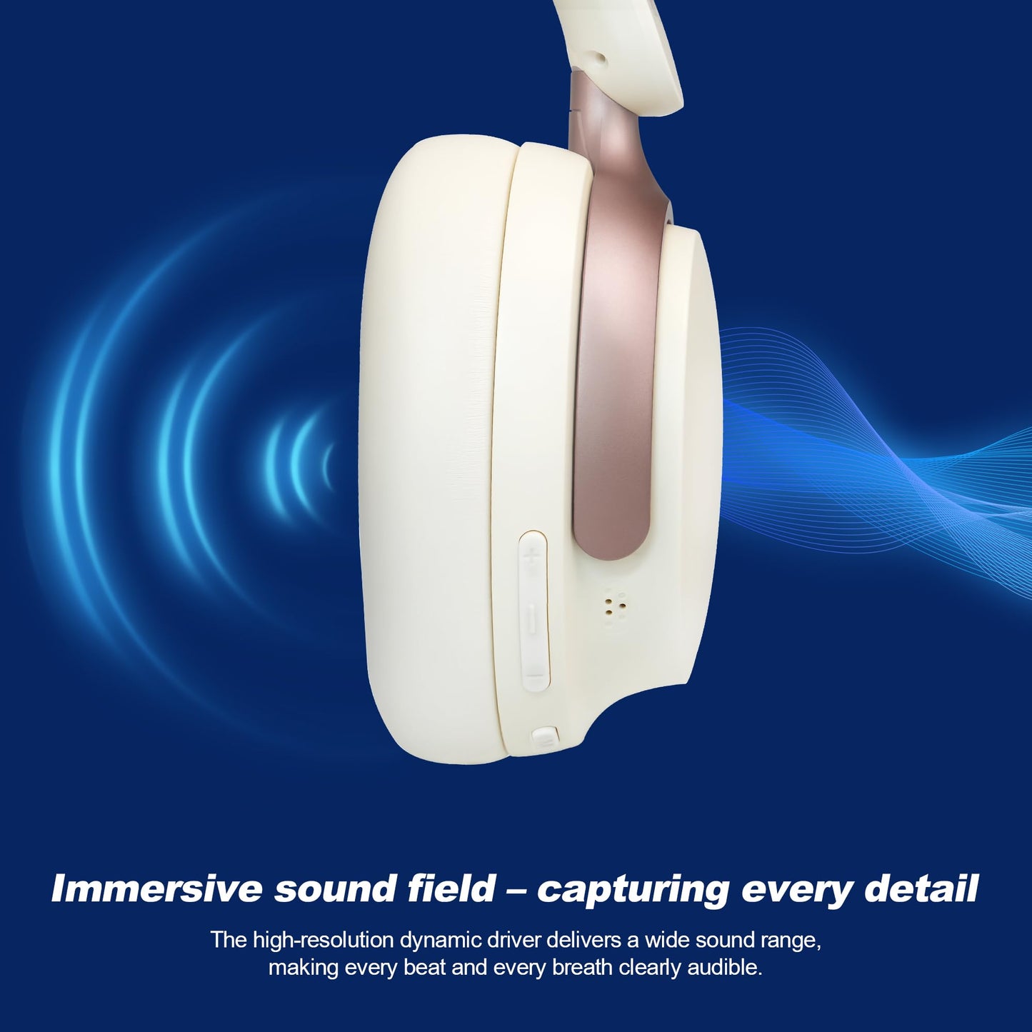 Anjetsun Wireless Headphones Over Ear with ANC, 80H Playtime, Fast Charge, Active Noise Cancelling & Transparency Mode, Comfortable Wireless