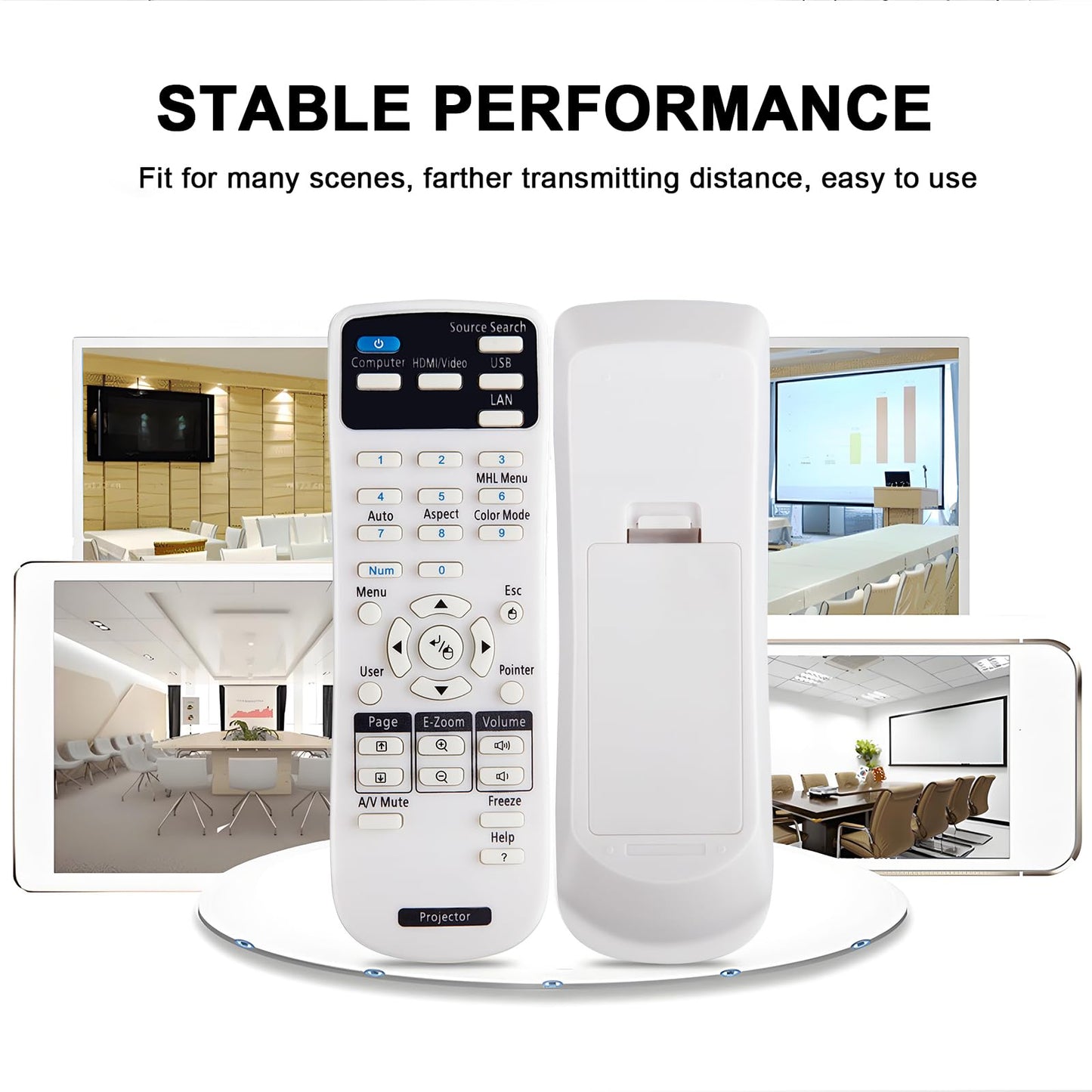 Projector Remote Control Only for Epson LCD Home Cinema, Powerlite, EB-,EX,VS, H, BrightLink, EMP- Series Projectors Remote Replacement