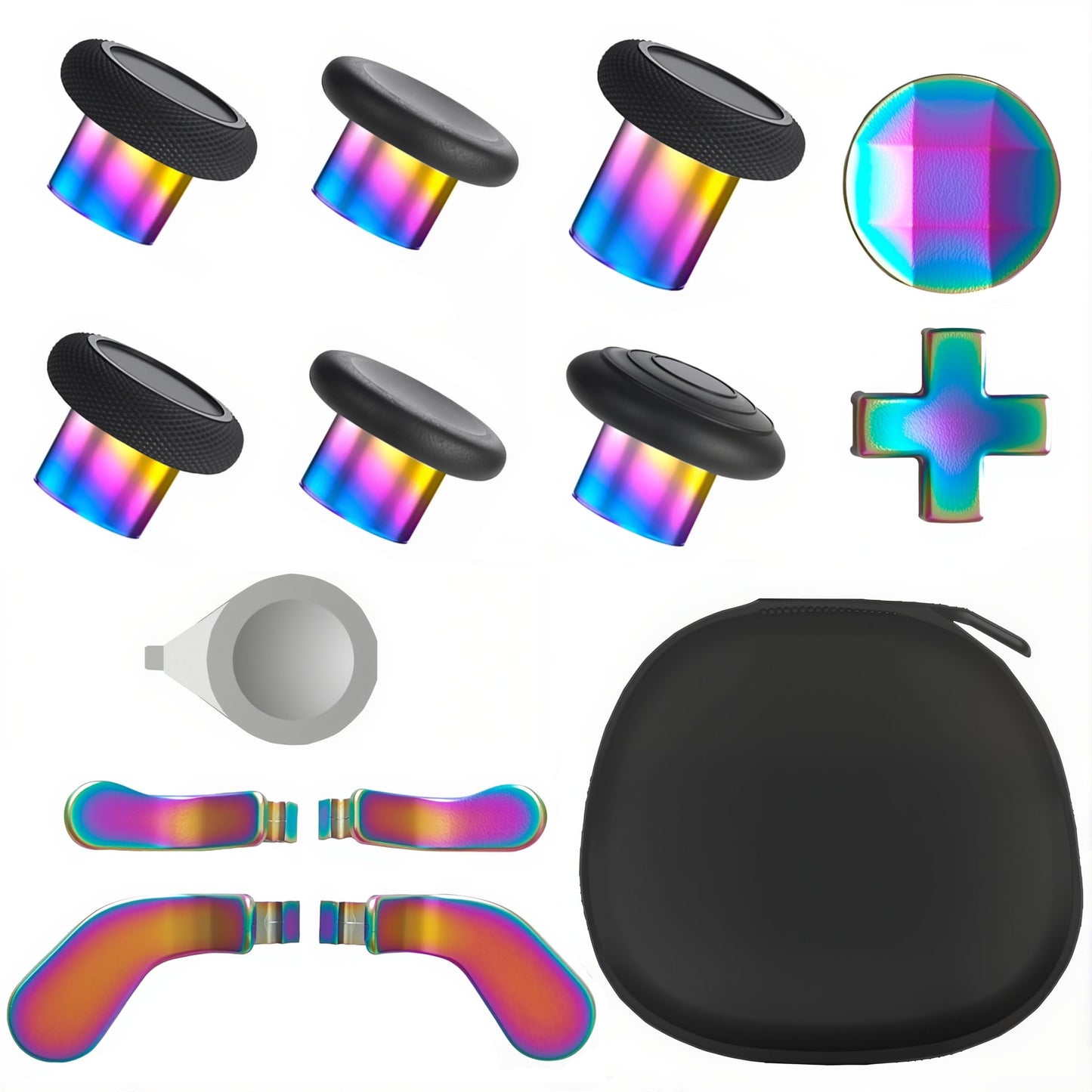 Elite Series 2 Gaming Controller Accessories Kit with Thumbsticks, D-Pads, Paddles, Trigger Buttons for Elite Series 2 Core (Rainbow)