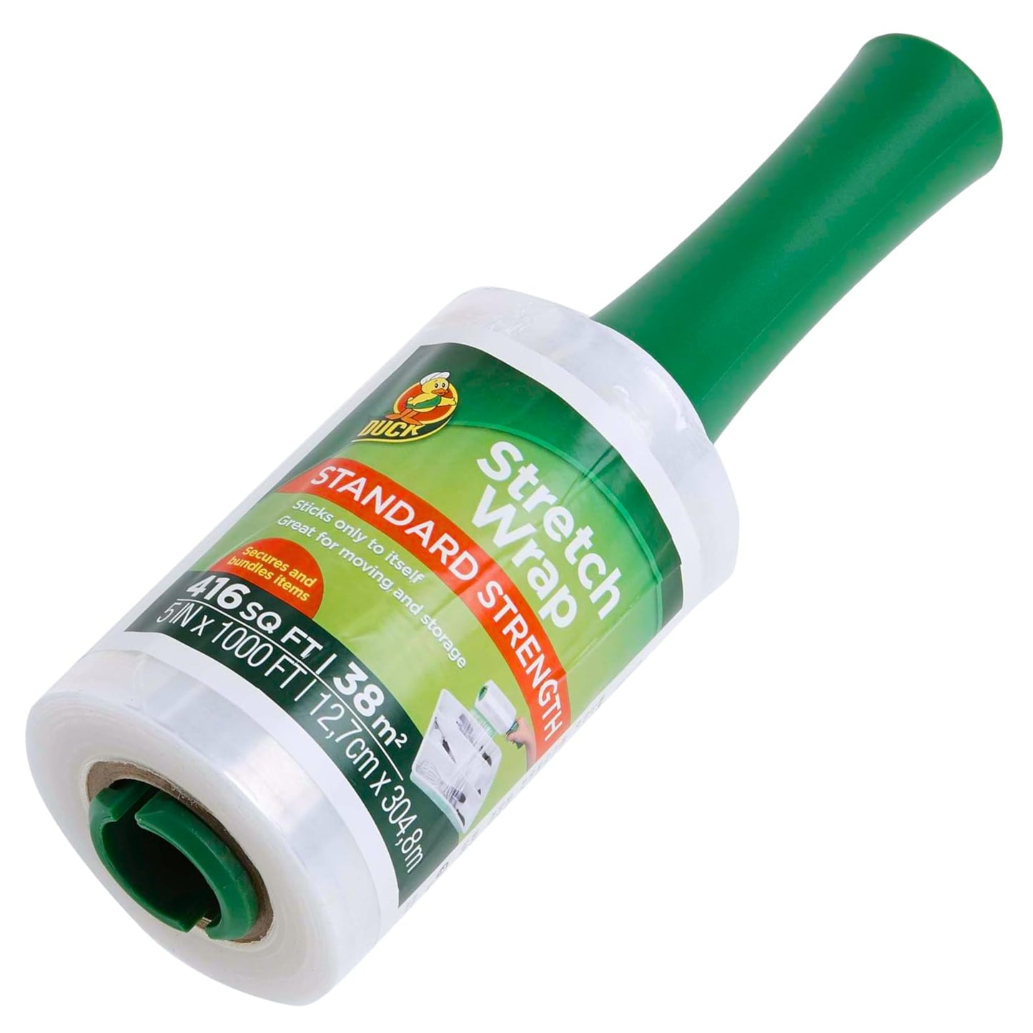 Duck Brand Stretch Wrap Roll, Clear Plastic Wrap for Moving, 5 in x 1000 ft, 1 Pack, White (285849)