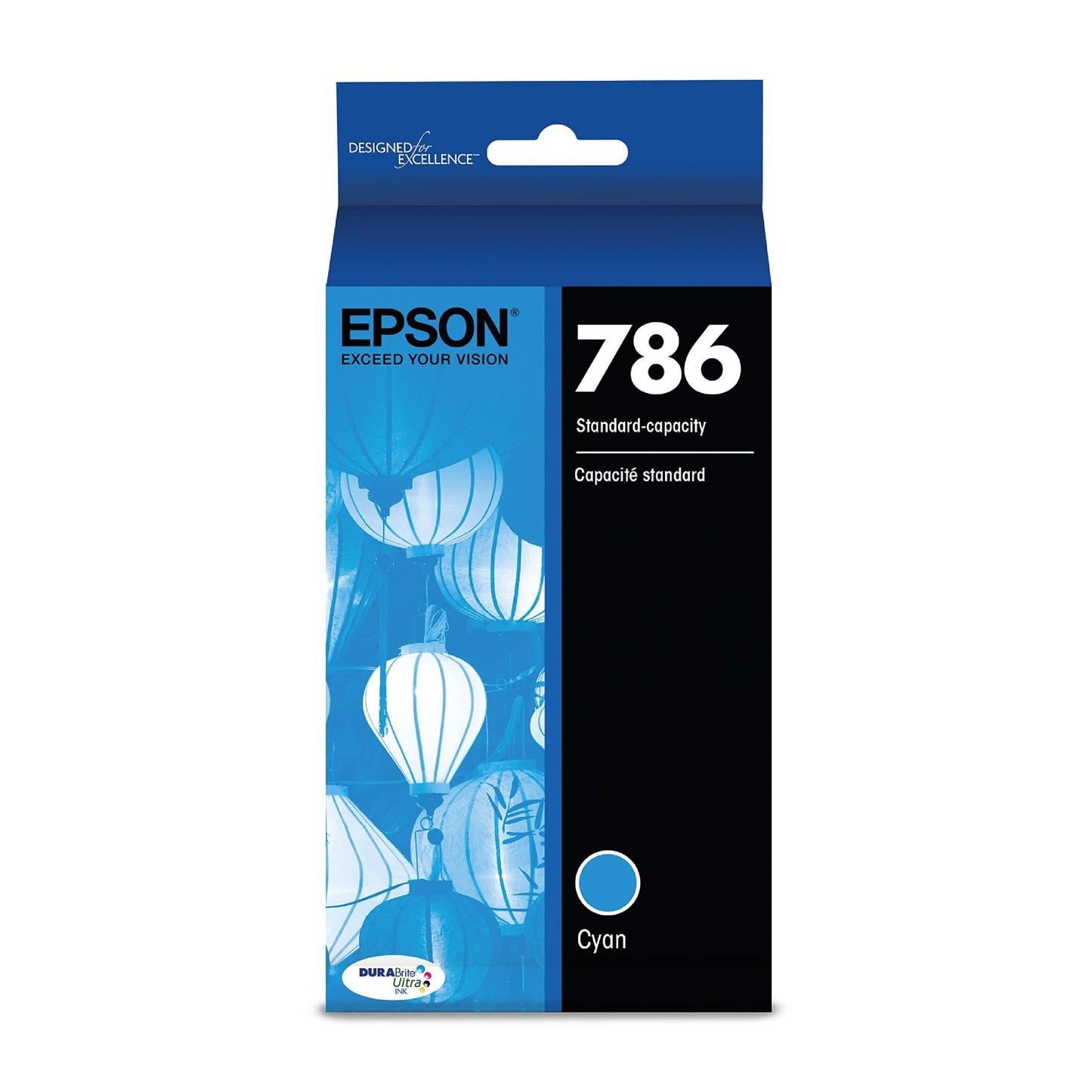 EPSON 786 DURABrite Ultra Ink Standard Capacity Cyan Cartridge (T786220) Works with WorkForce WF-5110, 5190, 5620, 5690