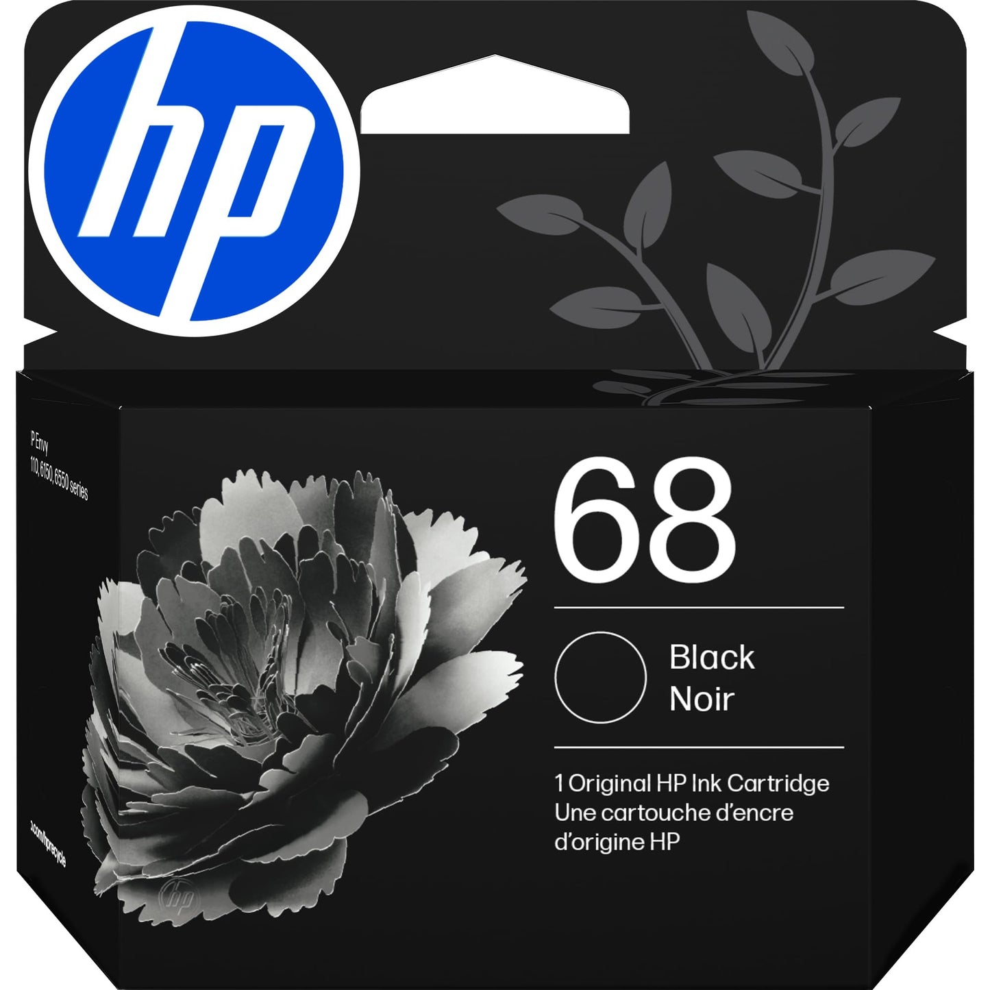 HP 68 Black Ink Cartridge | Works with Envy 6100e, 6500e Series | 7FP21TN