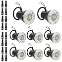 JAMHER 8 Pack Low Voltage Landscape Lights Well Lights 12-24V IP67 Waterproof In Ground Light and Outdoor Landscape Lighting for Garden Yard Driveway