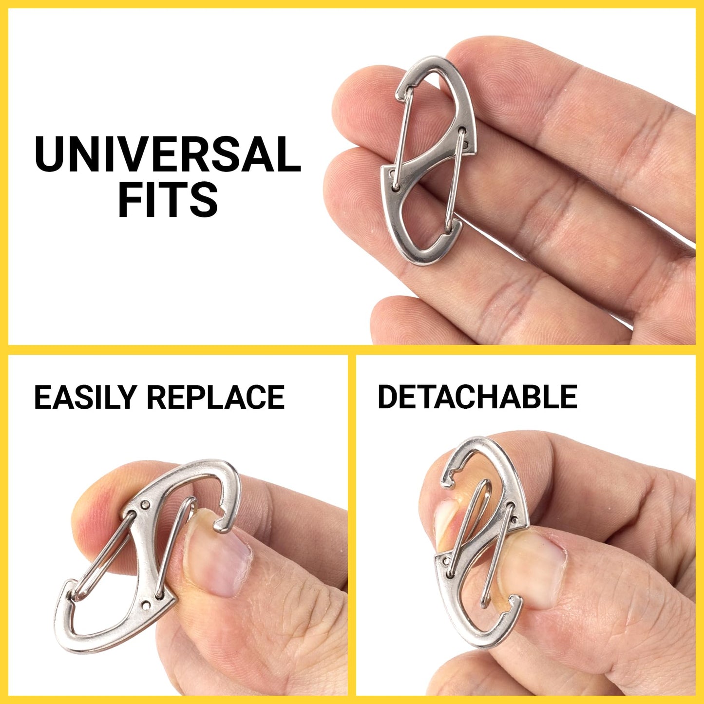 Alpinleux 8 Pcs Anti-Theft Zipper Clips – Dual Opening Zipper Pulls for Backpacks, Camping, Suitcases (Silver + Black)