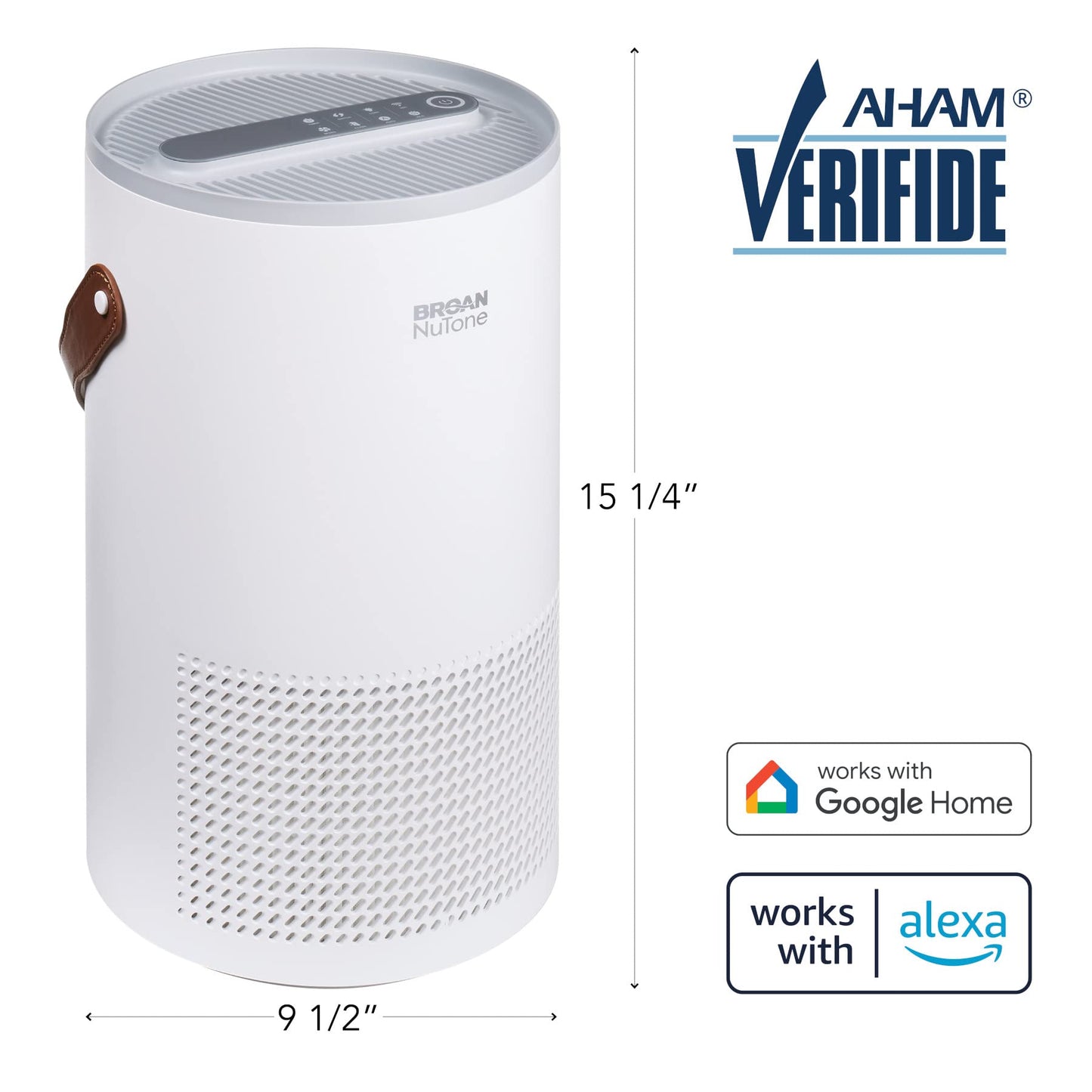 Broan-NuTone BNAP-100 Air Purifier with Verified Zero Ozone and Auto Particulate Sensing to Detect and Remove Pollutants, True HEPA