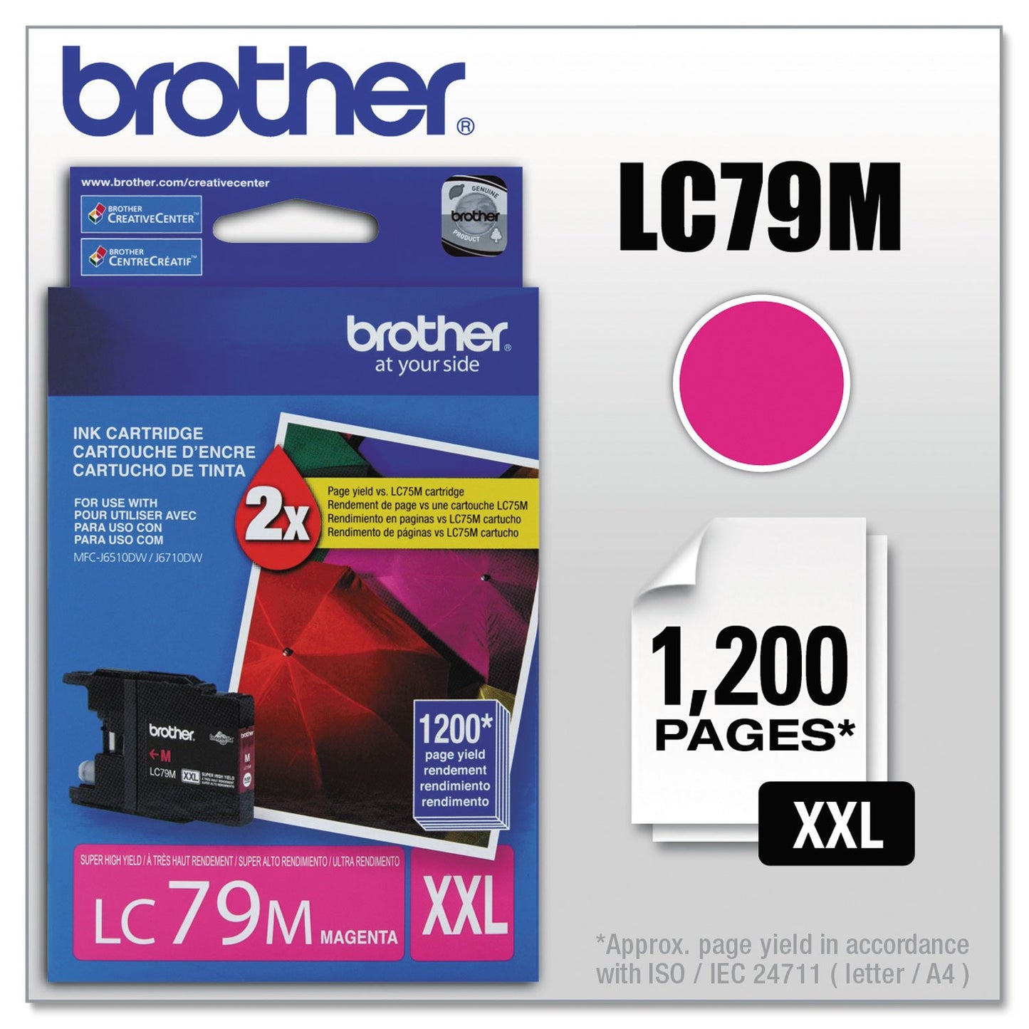 Brother Printer LC79M Super High Yield (XXL) Magenta Cartridge Ink - Retail Packaging