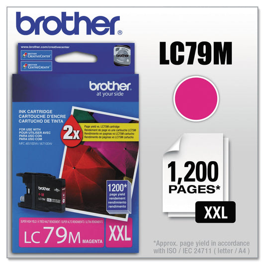 Brother Printer LC79M Super High Yield (XXL) Magenta Cartridge Ink - Retail Packaging