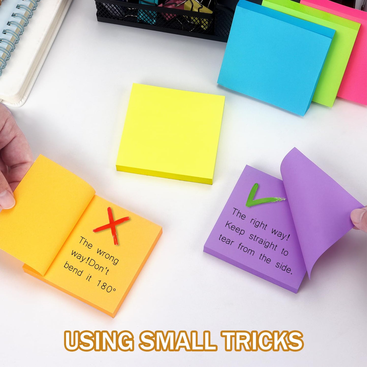 Sticky Notes 3x3 Inch, 6 Pack, Bright Colors, 100 Sheets/Pad, 600 Total