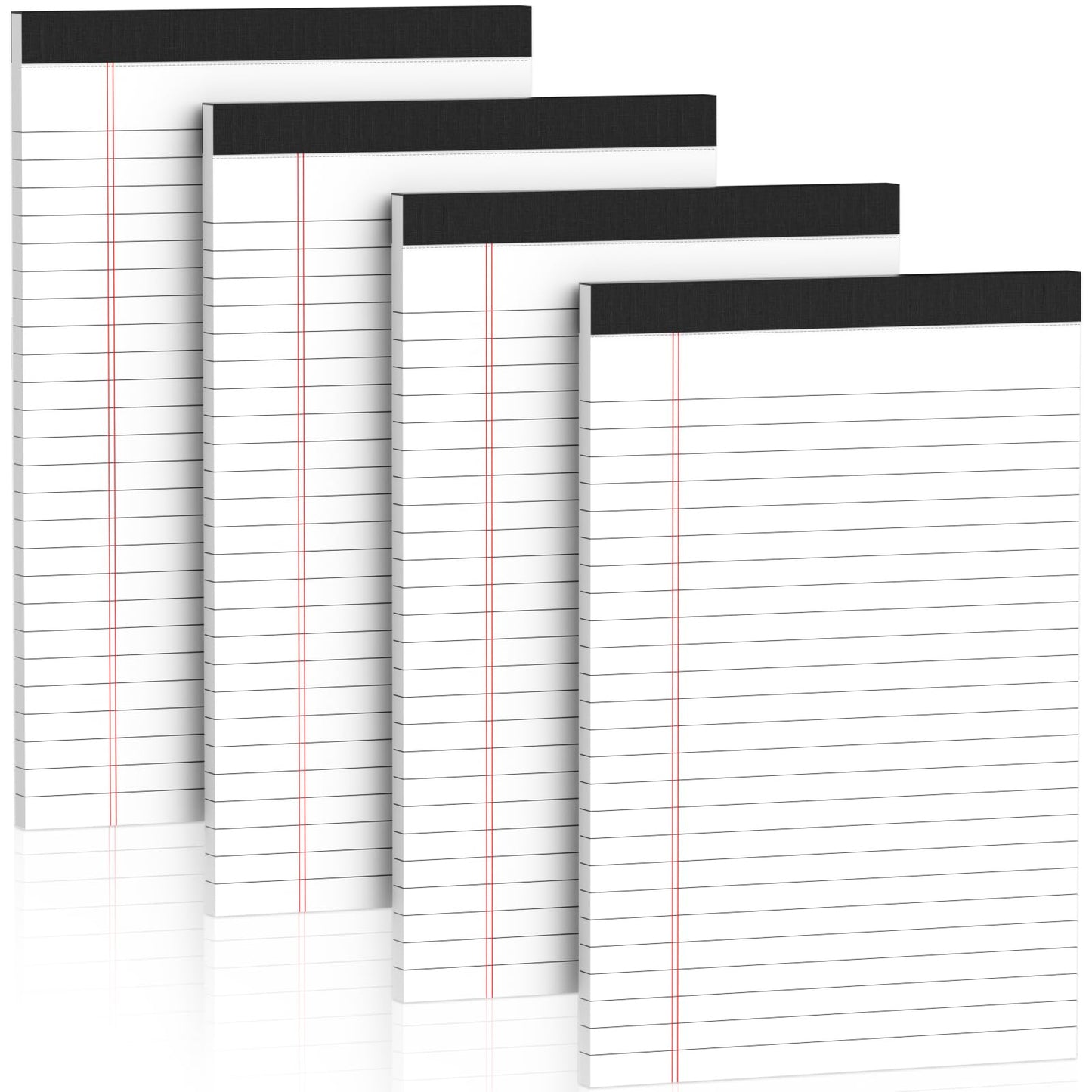 Nichela 5" x 8" Yellow Note Pads 16 Pack of Legal Padds 80gsm Thick Paper Writing Pads 25 Lines Notepad Perforated Double-Sided Printing Small Legal