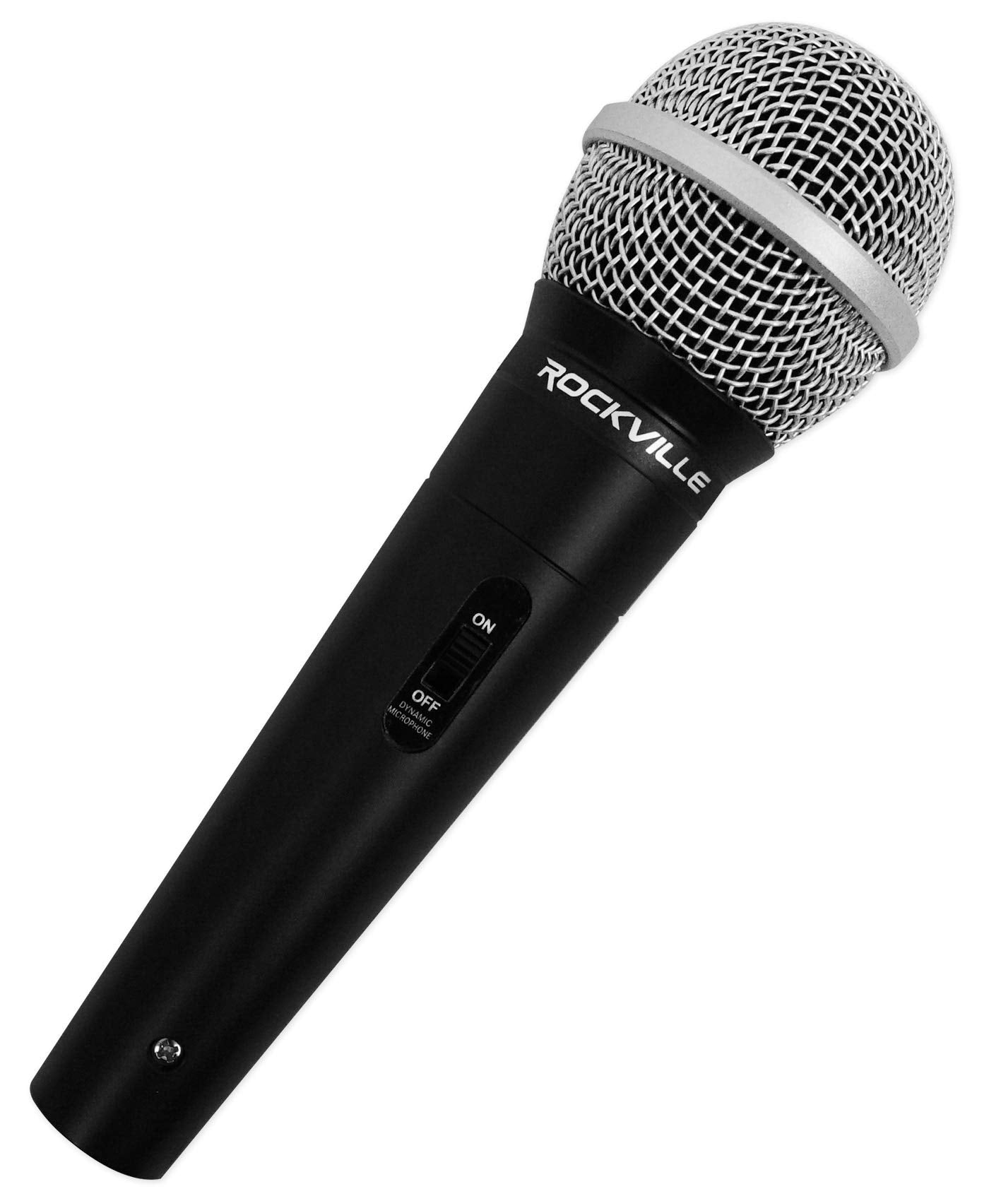 Rockville Wired Pro MIc Kit 1 - High-End Metal Microphone+Mic Stand+Carry Bag+Cable, Black