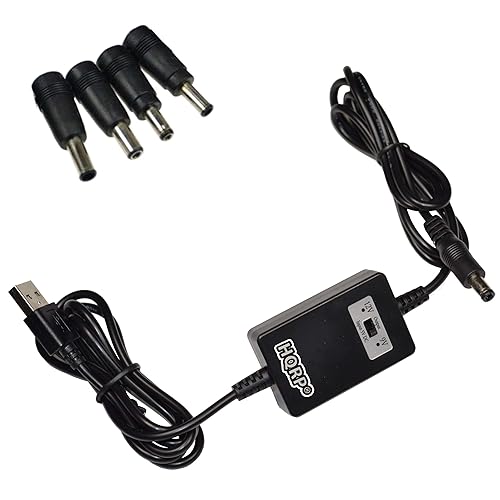 HQRP 5V USB to DC 9V 12V Step-Up Module Converter Cable Compatible with Led Lights Strips 5m 10m 150pcs 300pcs 5050 SMD Led Lamp; 3528 5050 SMD LED…