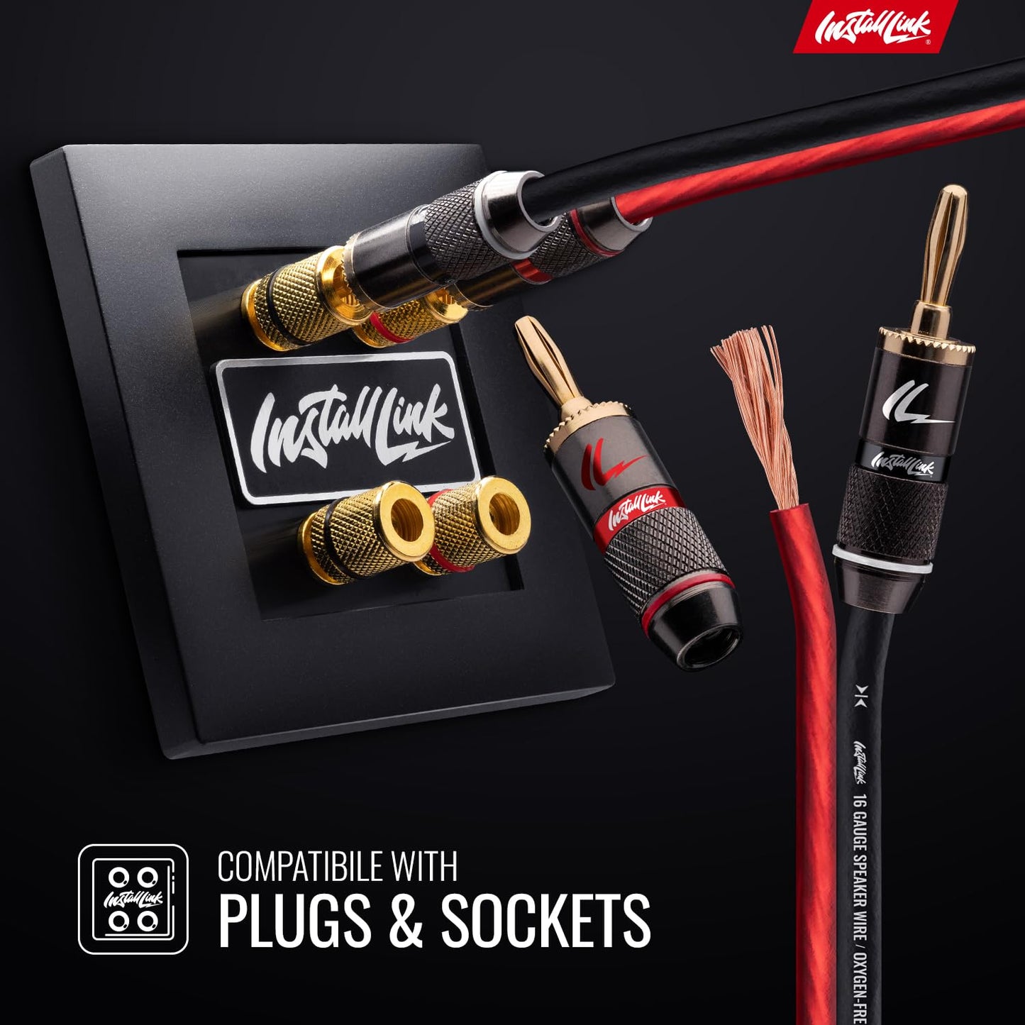 Install Link 16 AWG Gauge Speaker Wire (OFC) Cable Stereo, Car or Home Theater (100 Feet)