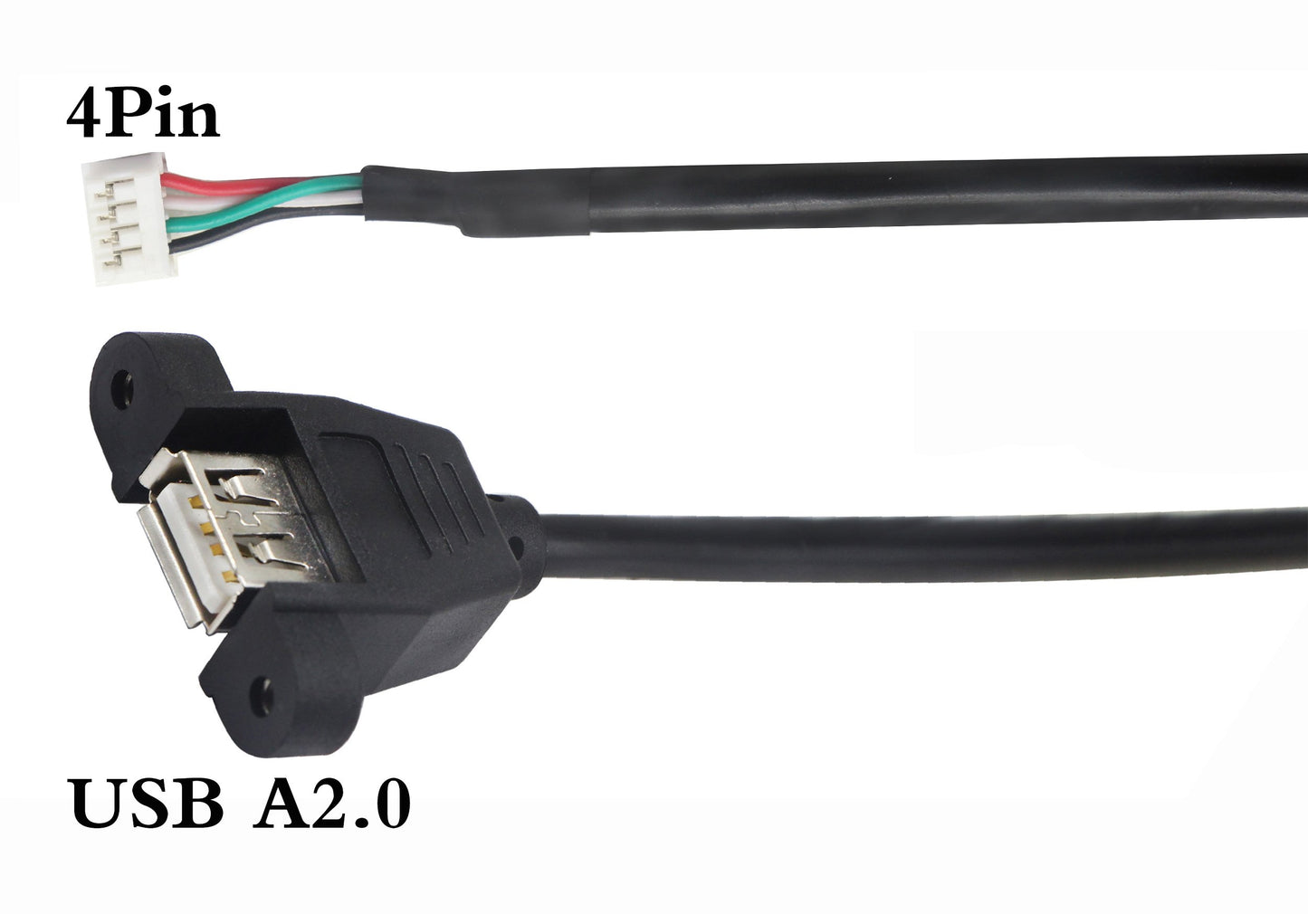 zdyCGTime Panel Mount USB 2.0 A Cable USB A Female to 4 pin Female Dupont Motherboard USB Header Cable (30cm/12inch)
