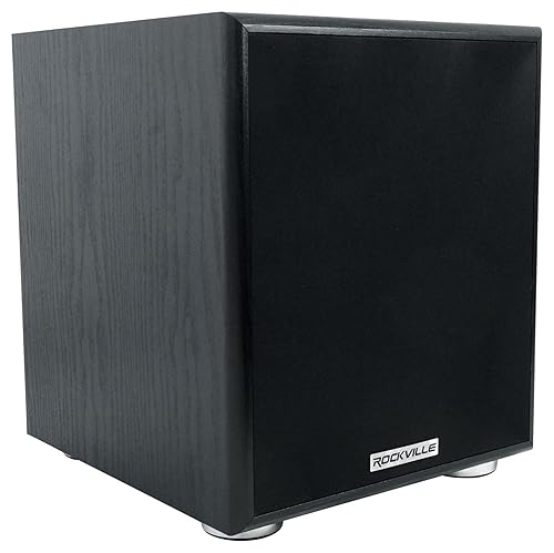 Rockville Rock Shaker 6.5 Black 200W Peak/100W RMS Powered Home Theater Subwoofer, Class-D, Adjustable Crossover, 20Hz-200Hz, Compact Design