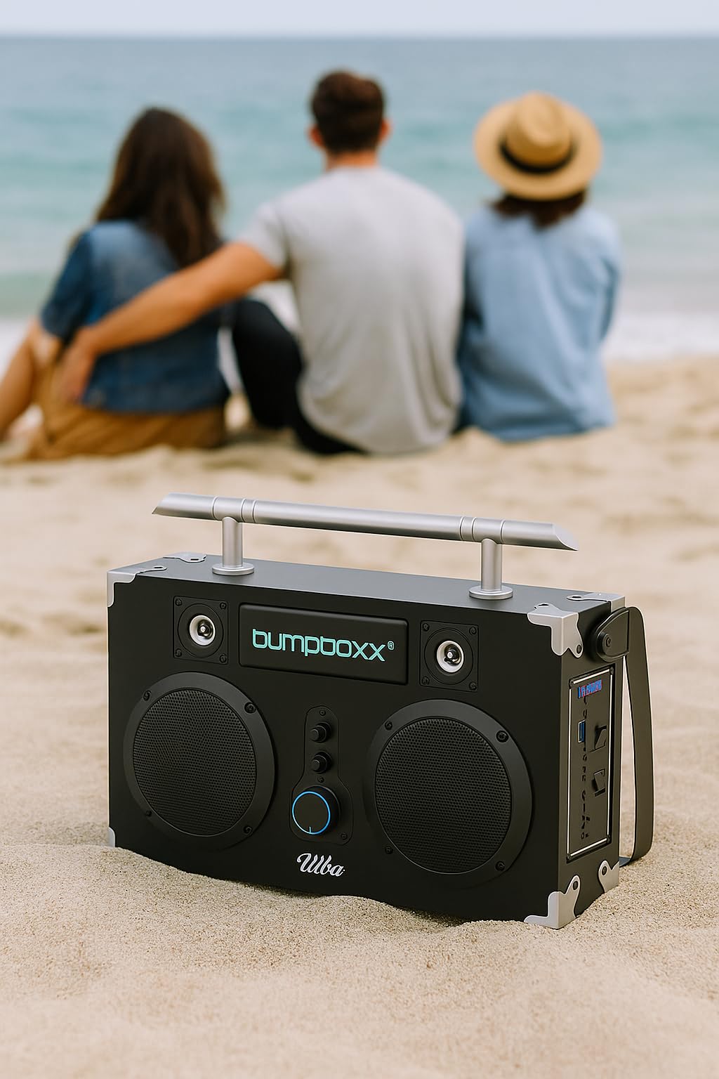 Bumpboxx Bluetooth Boombox Ultra Plus | Retro Boombox with Bluetooth Speaker | Includes Rechargeable Lithium Battery, Carrying Strap & Mic | Easy