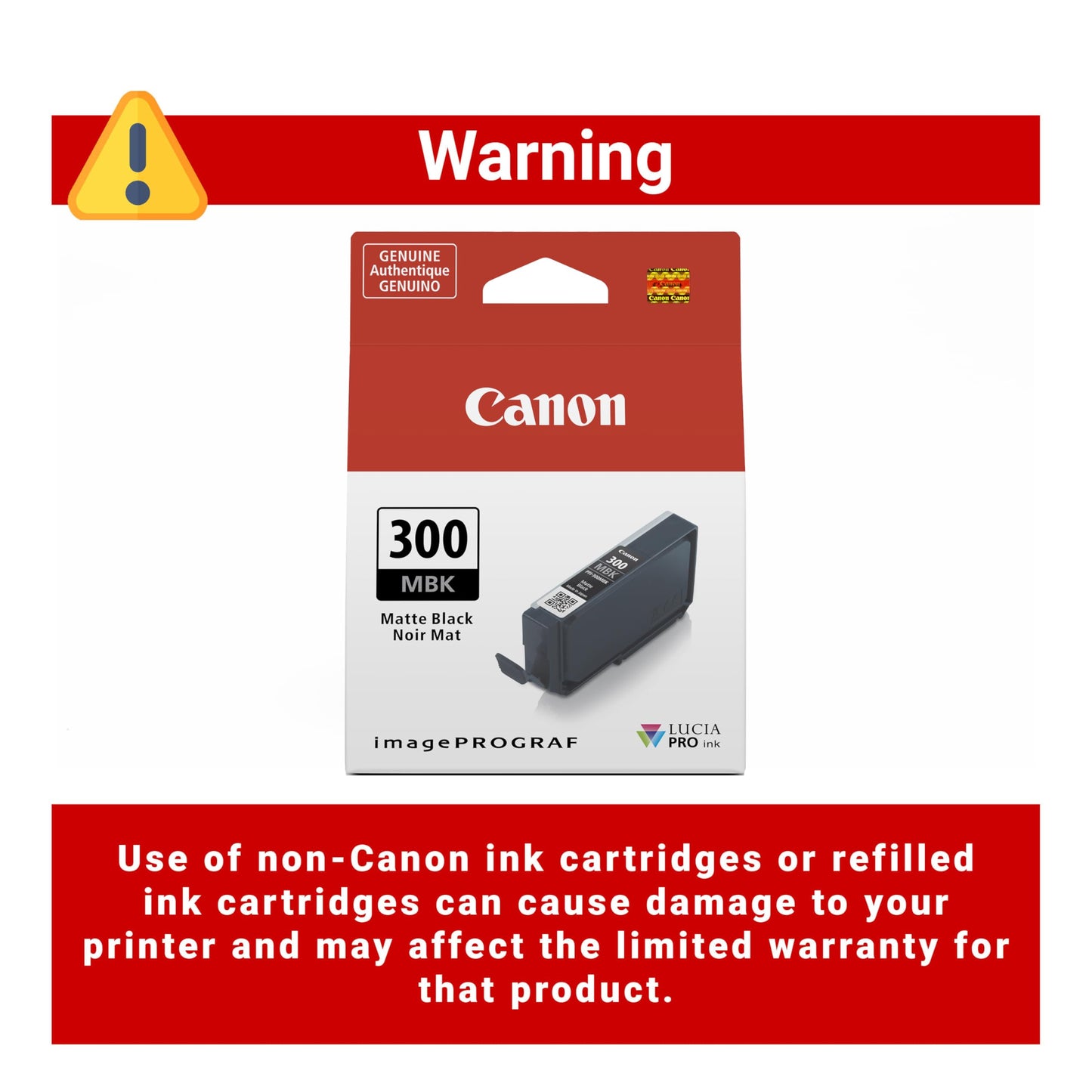 Canon PFI-300 Genuine Matte Black Ink Tank, Compatible with ImagePROGRAF PRO-300 Printers