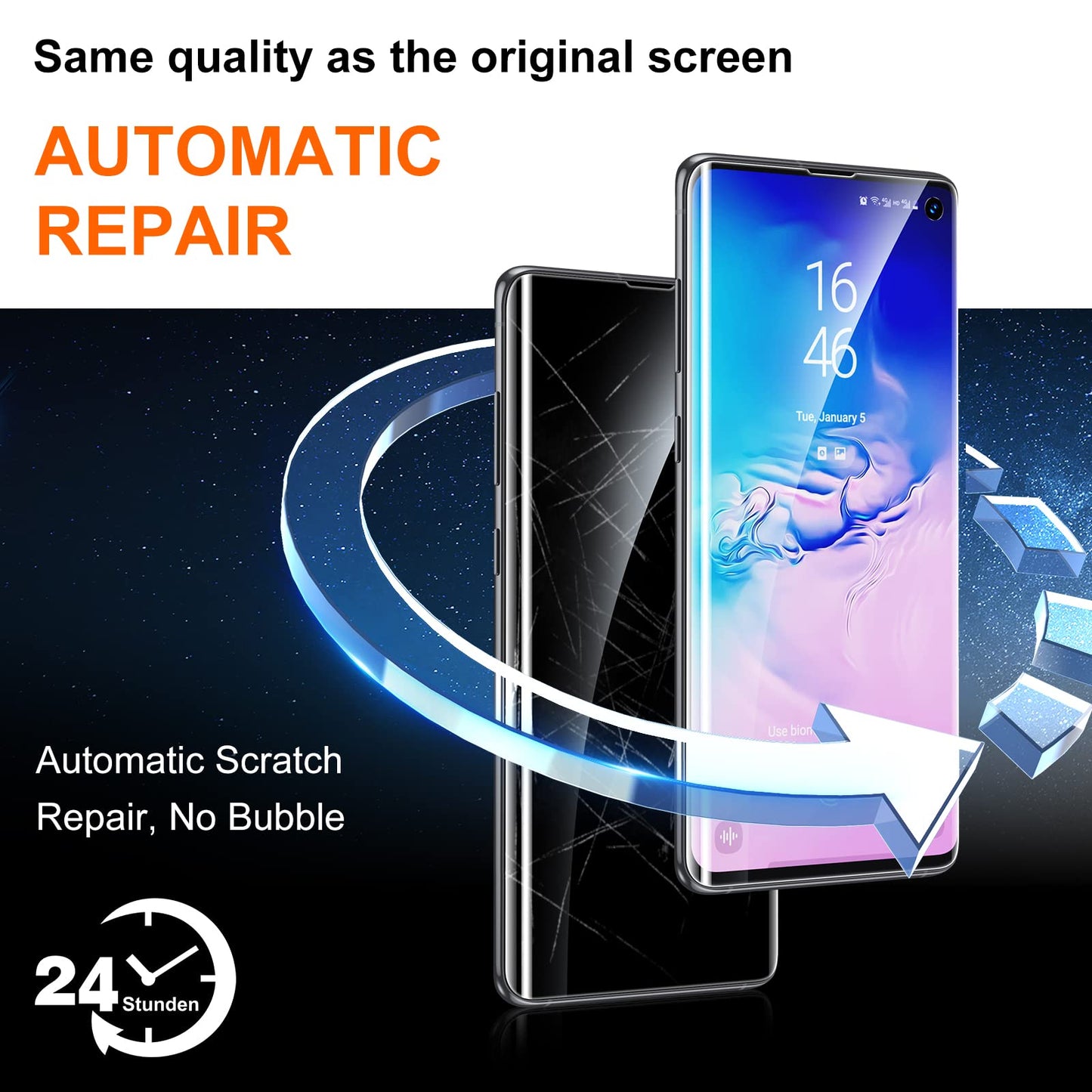 UniqueMe [3+2 Pack] Compatible with Samsung Galaxy S21 FE Screen Protector and Camera Lens Protector Tempered Glass [Easy Installation Tool][Bubble