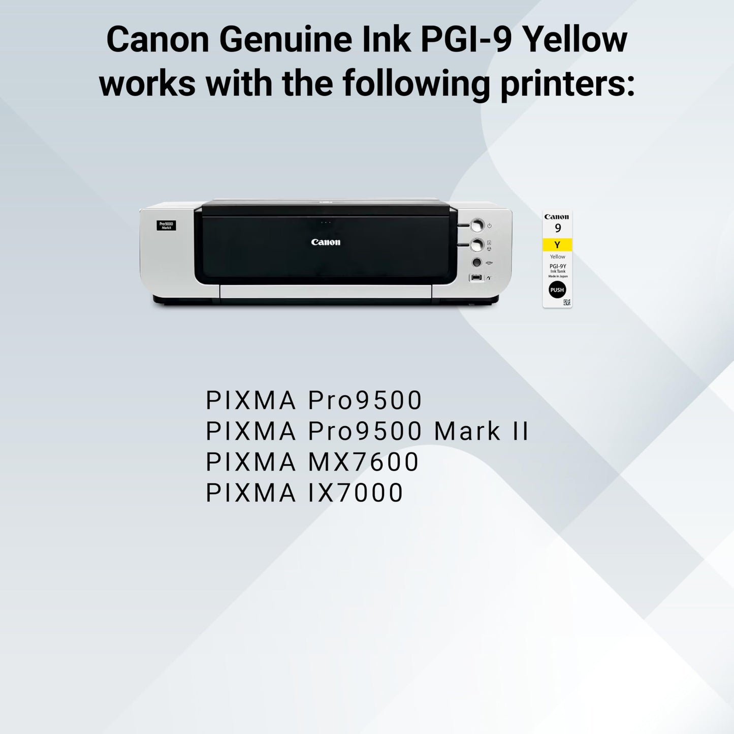 Canon PGI-9 Genuine Yellow Ink Tank, Compatible with Pro9500, Pro9500 Mark II, MX7600, and IX7000 Printers