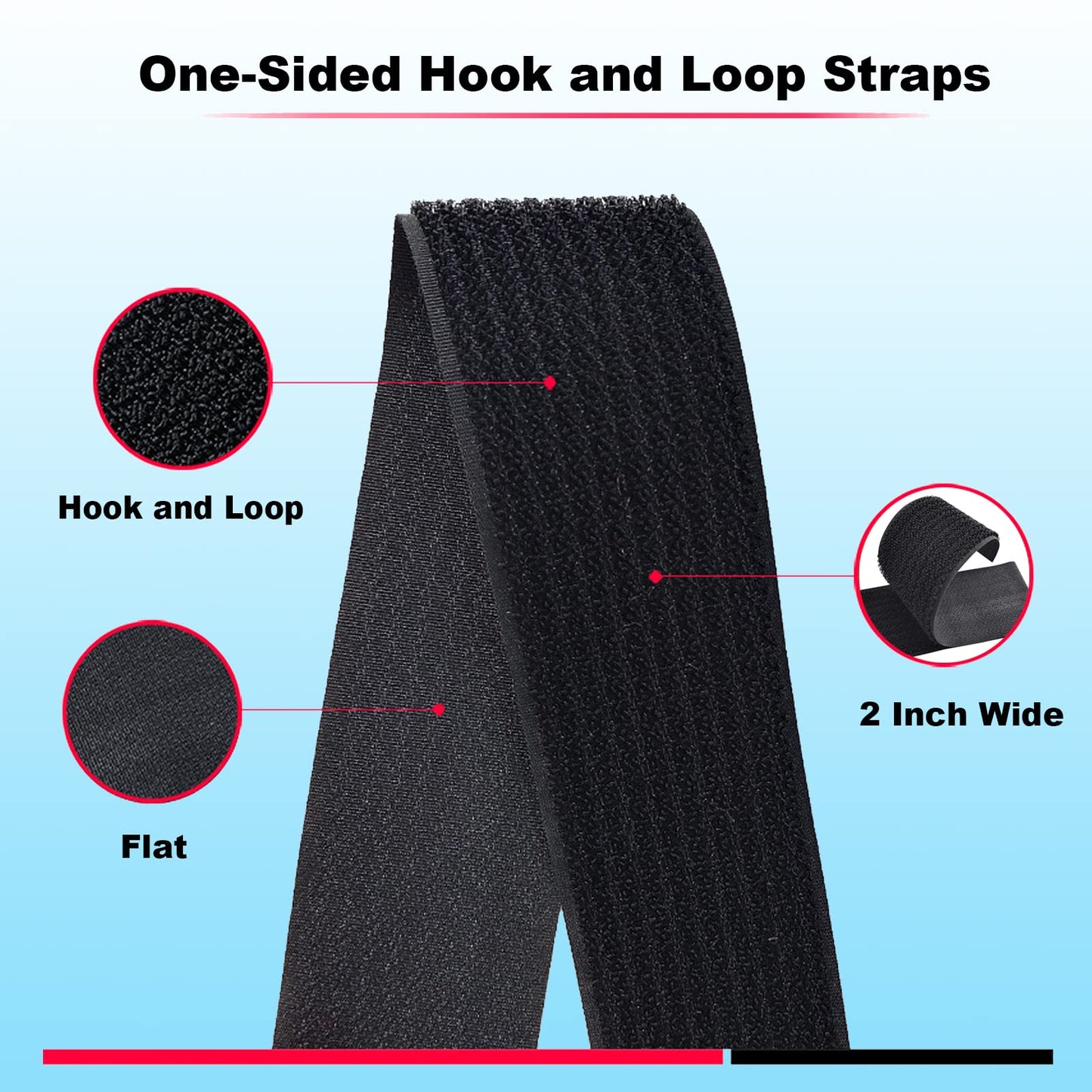 16Ft 2 inch Wide Cable Ties, Jumpso Heavy Duty Hook and Loop Straps with 15 Buckles, Adjustable Straps for Wire, Cord Wraps, Cable Management Storage
