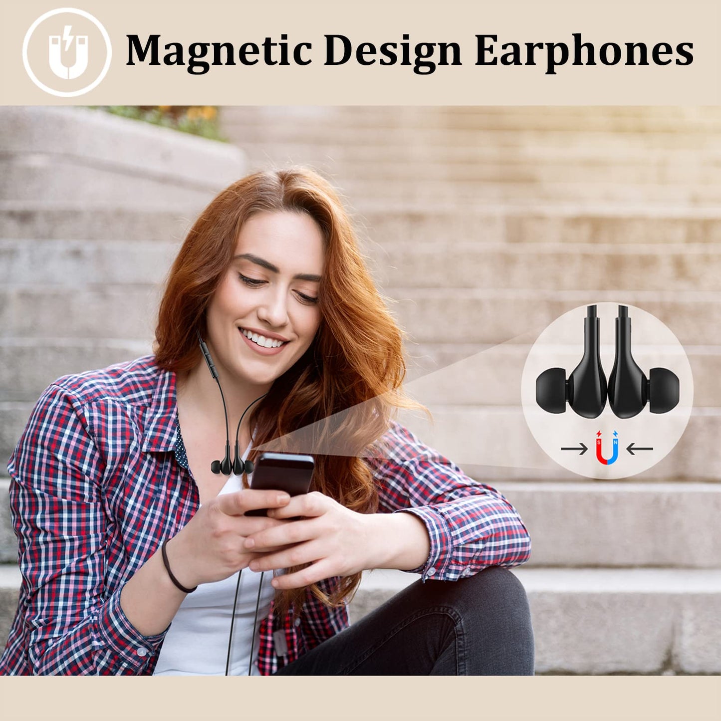 Guguearth for iPhone Headphones Earphones Earbuds Wired with Lightning Connector,Apple MFi Certified & Magnetic & Noise Isolating with Mic in-Ear Buds