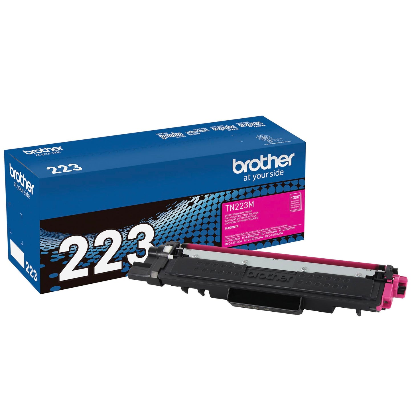 Brother Genuine TN223M Standard Yield Magenta Toner Cartridge (TN223 Series) (for use with HL-3210CW, HL-3270CDW, HL-3230CDN, MFC-L3770CDW