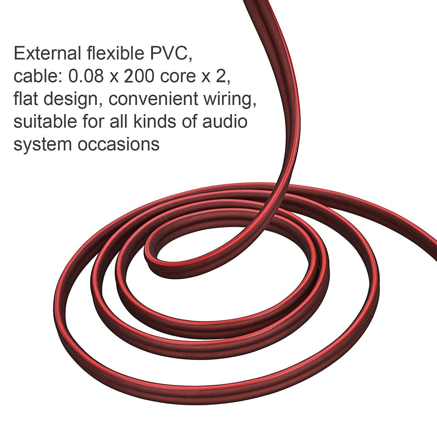 Yuchenfeng Gold-Plated RCA to Bare Wire Speaker Cable - 14AWG OFC Copper Audio Cable for Subwoofers, Amps & Home Theater, Dual PVC Shielded
