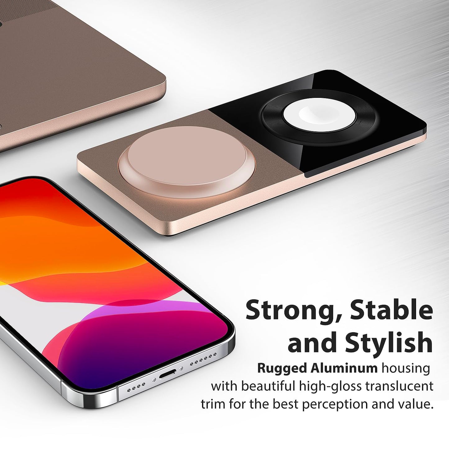 3 in 1 Charging Station for Apple Devices: Mag-Safe Charger Stand Fast Charging, Wireless Charger for iPhone 17 Air 16 15 14 13 12 Series, Apple Watch