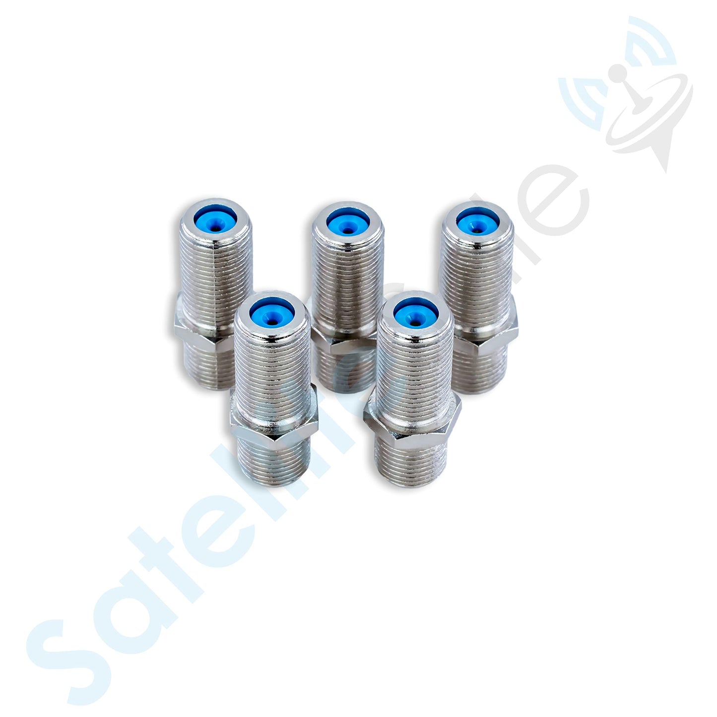SatelliteSale High-Frequency F81 Coaxial Barrel Connectors Female to Female F-Type 3Ghz Adapter Coupler (Pack of 100)